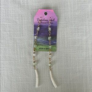 Beaded Dangle Earrings with Shell Accents